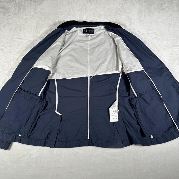 Armani Jeans Men Blazer Casual Jacket Blue Size USA M EUR 50 Lightweight - Picture 8 of 14